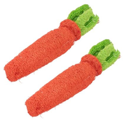 Amosfun 2stücke Kauspielzeug Für Kleintiere Natürliches Karotten-Design Für Zahnreinigung Und Zahnpflege Für Hamster Meerschweinchen Und Kaninchen Fördert Die Zahngesundheit Kauen