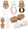 100 Stück Ohrringe Verkaufsständer, Selbstklebenden Kraftpapier Verkaufsstand mit Siegelbeutel, Schmuck Verpackung für Ketten und Armbänder（4.5x15cm）