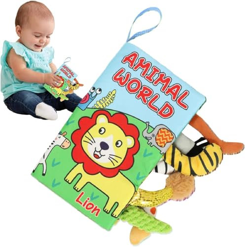 ARROMI Fühlbuch, Knisterbuch - Interaktives Baby Spielzeug, 0-3, 6 Monate Baby Buch, 3D-Malbuch, Stoffbuch, Ruhiges Buch, Geschenk Für Jungen & Mädchen