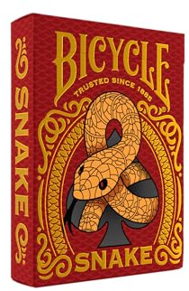Bicycle - Set med 54 ormkort - kinesiska zodiakutgåva - ormens år - spelkort - pokerformat, gult