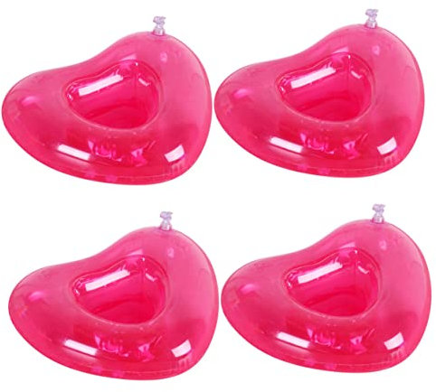 KICHOUSE Portavasos De Agua De Corazón Tapete De Cerveza para Natación Tapete para Cerveza para Agua Accesorio Festivo 4unidades