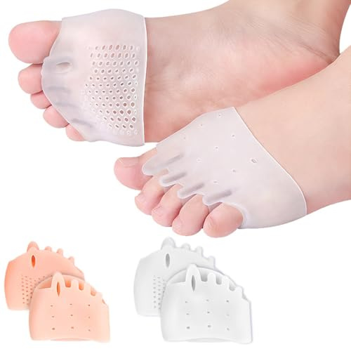 XFSRG Separador Dedos Pie de Silicona Corrector de Juanetes para Alivio del Dolor Metatarsiano Almohadillas para Pies de Gel Corrector Dedos Pies