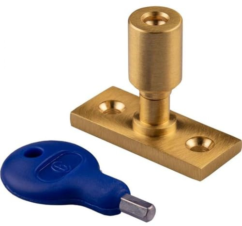 Carlisle Brass Locking Casement Stay Pin with Key (Satin Brass)