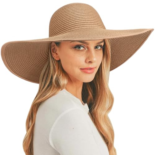 DRESHOW Mujer Sombrero Plegable Verano Sombrero Verano Sombrero ala Ancha Mujer Sombrero de Playa Plegable UPF 50+