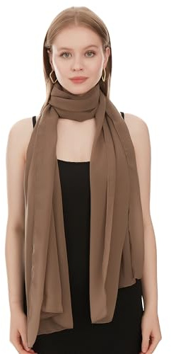 Echarpe En Mousseline Pour Femme. Châle Et Foulard Chiffon Taupe