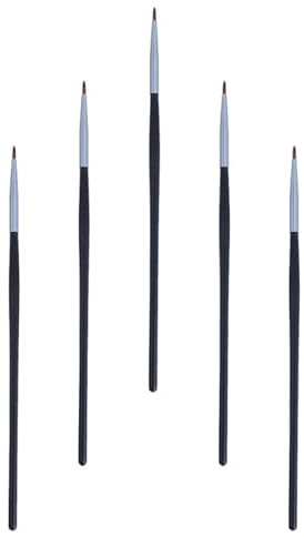 Toyvian Pinceles Delineadores de Ojos y Labiales Varios estilos Set de 5 de Fibra Negra, Livianos y Resistentes, Ideales para Uso en Casa y Salones Profesionales