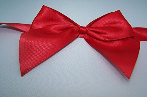 Schleifenparadies 2 schöne rote Selbstklebende Geschenkschleife mit 40 cm langem Befestigungsband, Schleife Macht Ihr Geschenk zum Hingucker