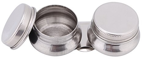 1 stück Edelstahl Große Doppelschöpflöffel Palette Tasse Öl Container Farbe Megilpen Terpentin Lösungsmittel Behälter mit Schraubverschluss