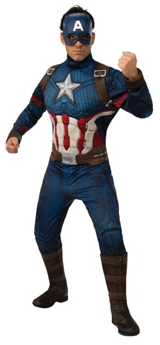 Rubies Official Avengers Endgame Captain America, Deluxe Adult Mens Costume - Size Standard/Medium Halloween