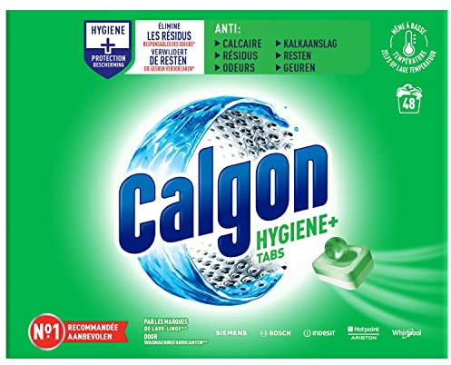 CALGON Hygiene Plus Anti-Limescale Tablets Pack of 48 for Washing Machines