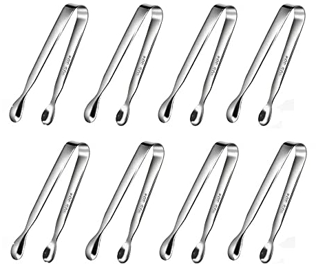 ZesNice - Pinza per zucchero, 8 pezzi, per candybar, per insalata, per caramelle, per matrimoni, feste, buffet
