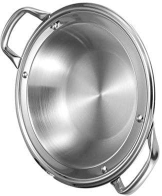 UPKOCH Pentola in Acciaio Inossidabile Bassa per Uso Domestico Comoda Padella per Paella da Cucina Accessorio da Cucina