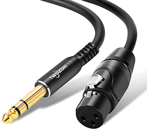 Twozoh XLR Buchse auf Klinke 6,35 mm(1/4) TRS Kabel 1M, Stereo XLR auf Klinke 6,3 Symmetrisch (Profesional/Hifi)