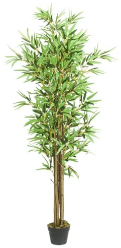 vidaXL Konstväxt bambu 1288 blad 180 cm grön