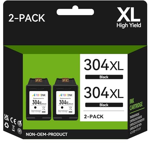 304XL Cartucho de Tinta Negro Compatible con HP 304 XL para Envy 5010 5020 5030 5032 Deskjet 2620 2630 2632 2633 3700 3720 3730 3750 3760 3762 Impresora