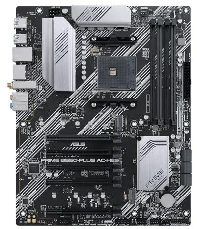 ASUS Prime B550-PLUS AC-HES AMD AM4 (3rd Gen Ryzen) ATX Motherboard (Dual M.2, PCIe4.0, WIFI5, 1Gb Ethernet, SATA 6 Gbps, USB 3.2 Gen 2 Type-C, Front USB 3.2 Gen 1 Type-C and CEC Tier II Ready)