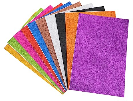 KONTONTY 10 Pezzi Carta Spugna Glitterata Adesiva Per Origami Fai Da Te Materiali Fatti A Mano Decorazioni Manuali Leggera Compatta