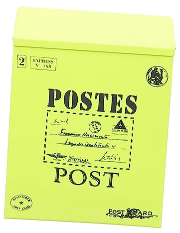 DOITOOL buzón para casa unanimo rugerizado Buzón de diseño inglés Home Decor decoración casa Cierre afuera Postal buzón de Pagoda buzón Exterior buzón de casa buzón de Pared Planchar Green