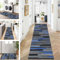 ZUZEKU Läufer Flur Küche Waschbar rutschfest 80X180cm Schwarz Blau Grau Lang Küchenteppich Flurteppich Teppich Fur Korridor Wohnzimmer Schlafzimmer Meterware Anpassbar