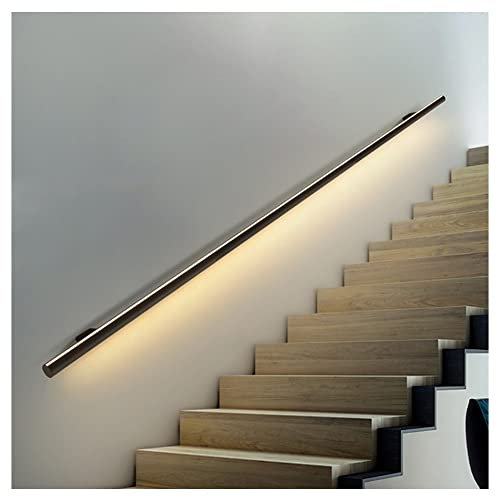 LED Aluminum Handrail with Lights - Easy Install Luminous Railing for Indoor & Outdoor Stairs - Black 19.7 (0.5m) - Safe Stylish & Modern Lighting Solution