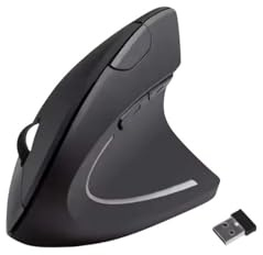 Générique Souris Ergonomique. Verticale sans Fil 2,4 GHz, Clics Silencieux, 6 Boutons avec DPI Réglable, Noir.