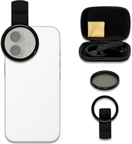 Filtro Polarizzatore CPL 52mm Filtro Polarizzatore Circolare Clip-on Filtro Universale per Smartphone con Panno di Pulizia