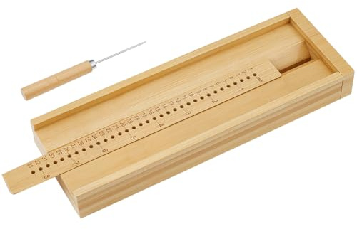 BENECREAT Strumenti per La Rilegatura di Libri In Bambù, Supporto per Rilegatura Libri con Punteruolo, Spaziatura Fori 5mm per Lavori Fai Da Te, Taccuino, Riviste, Pianificatori