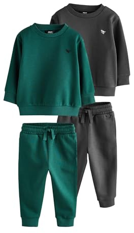 NEXT Garçon Ensemble sweat et pantalon de jogging, lot de 2 Charcoal Grey/Green 4 Ans-5 Ans