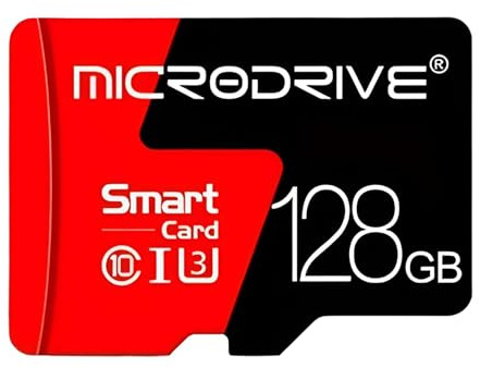 Tarjeta Micro SDXC 128 GB para MicroDrive, UHS-I V30 Clase 10, con Adaptador SD, 100MB/s, Compatible con Cámaras y Smartphones (128, GB)
