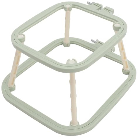 OVAQUIXI Telaio per Ricamo a Doppio Strato, Strumento di Supporto per Ricamo in ABS Regolabile per Scrivania, Design Stabile per , Ideale per Progetti Artigianali (Verde nordico)