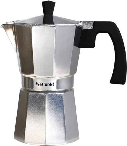 WECOOK! Paola 12 cups espresso maker Aluminium Espresso Pot Espresso Mocha Maker Mocha Pot Italian Coffee Maker. Compatible with all cooking surfaces, except induction