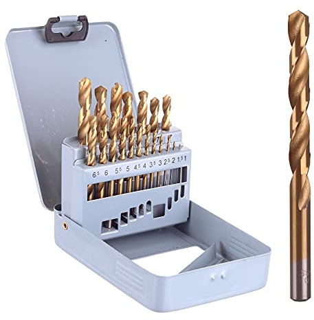 Metallbohrer Titan HSS-TIN Titan Bohrer Set für Metall 19 Stk 1-10mm