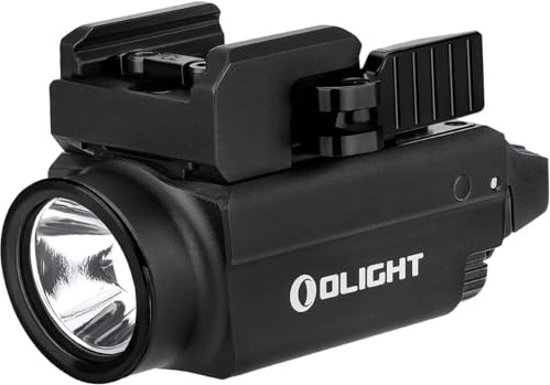 OLIGHT Baldr S Linterna Táctica 800Lm 130M 3 Modos con Luz Verde y Blanca Doble Interruptor Trasero Perfecta para Picatinny Rail y GLOCK Caza Defensa Utilizada (luz Blanca + luz Verde, Nergo)