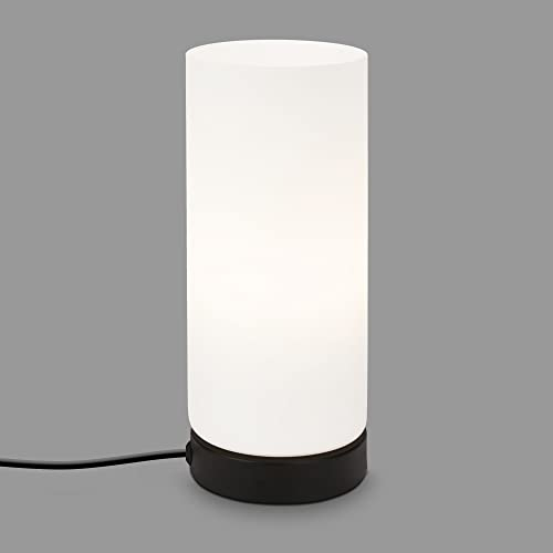 BRILONER Leuchten - Tischleuchte, Tischlampe inkl. Kabelschalter, 1x E14, max. 25 Watt, Weiß-Schwarz, 100x250mm (DxH)