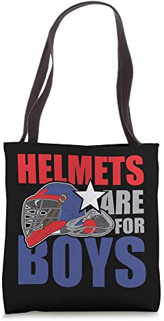 Helmets Are For Boys for a Lacrosse player Tote Bag