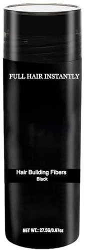 Hair Fibres Black, Thick Fiber Hair Fibres For Instant Thicking, Hair Building Fibres For Men & Women, Hair Thickening Powder For Bald Spots & Thinning Hair, Fuller Hairline Concealer