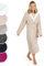 Blumtal Bademantel Damen Frottee in S aus 100% Baumwolle - OEKO-TEX zert. Sauna Bademantel Damen Baumwolle aus Velour & Frottier- extra saugstarke Bathrobe Women - Morgenmantel Kapuze- Taupe/Weiß