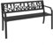 Outsunny Panchina da Esterno in Acciaio, Panchina da Giardino 2 Posti con Schienale Decorato e Braccioli, 125x50x75cm, Nero