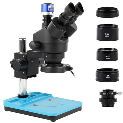 Mikroskop-Zubehör-Kit 48MP 41MP4K HDMI USB Typ-c PC-Videokamera 3,5X-90X Simul-Focal-Zoom Trinokulares Stereomikroskop 0,5x 2,0x 0,7x Hilfsobjektiv Mikroskopische Objektträger (Size : 12MP 4K HDMI Ty
