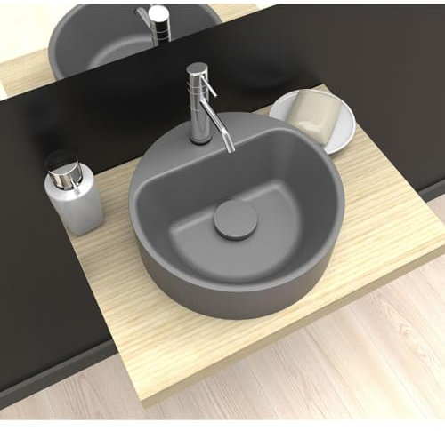 MOB-IN Vasque Ronde Lave-Mains à Poser Grise Smart