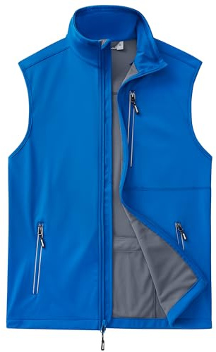Outdoor Ventures Men's Windproof Softshell Vest Outerwear Lightweight Sleeveless Jacket for Running Golf Hiking Travel