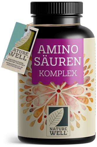 Aminosäuren Komplex hochdosiert - 240 Tabs. mit 6.000 mg Aminosäuren pro Tag - 9 essentielle Amino-Säuren (EAA) + Taurin, Carnitin & Glycin - laborgeprüft mit Analyse-Zertifikat - 100% vegan