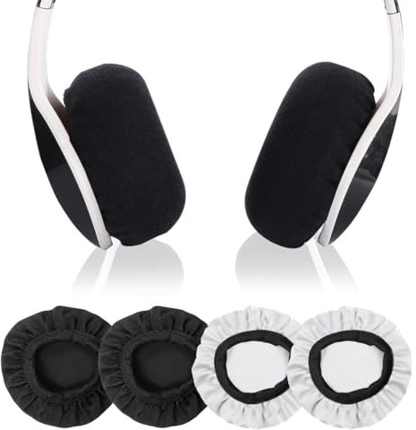 EIHI Funda Almohadillas Auriculares 4 Piezas Fundas para Auriculares Tela para Almohadillas Auriculares de 9 a 10,5cm / Funda Lavable Elásticas Fundas para Sudor de Auriculares
