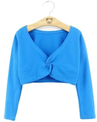 Chaqueta Ballet Niña Top envolvente de manga larga for Ballet clásico for niña, suéter de encogimiento de hombros for baile, abrigo corto, Ropa de baile for niño, jersey cálido de algodón for leotardo