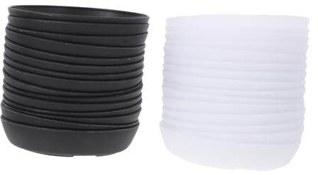 CAXUSD Bandejas para Plantas Maceta Redondas 30 Piezas 7 Cm 15 Blancas y 15 Negras Base para Macetas Plástico Ligero Jardinería Protección Drenaje Interior