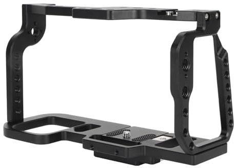 Denash Profesional -CÁMARA DE Alea DE ALUMINUMA DE ALUMINUS Cage para BMPCC 4K 6K con Zapato Frío, Protección Entusiastas DE la Toma DE Video