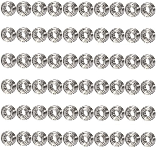 60 Stück Mini Kugellager 693ZZ Kugellager 3x8x4 mm Rillenkugellager Doppelt Abgeschirmte Ball Bearings Miniaturkugellager für Skateboards Trolleys und Mehr