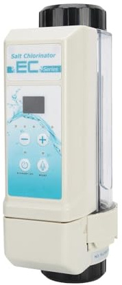 ORIDLECTAL Générateur de Chlore avec Affichage Salinité, Électrolyseur Piscine 8-20g/h, Nettoyage Auto, Panneau LED, Idéal SPAs et Thermes 16g/h