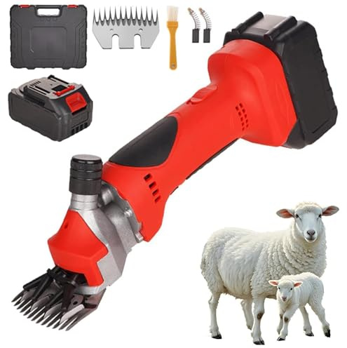 Tosatrici Di Pecore Senza Fili, Tosatrici Elettriche Per Pecore Con Batterie, Taglio Rapido, Tosatrice Per Lana, Macchina Per Tosare Capre, Capre, Cammelli, Alpaca 1 battery 13-tooth cutter head
