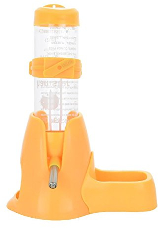 MOACC Hamster Water Bottle, No Drip Automatic Feeder Water and Food Dispenser, Small Animal Drinking Bottle Ideal for Guinea Pig, Rat, Rabbit, Dwarf, Gerbil, Chinchilla(125ML, Yellow)